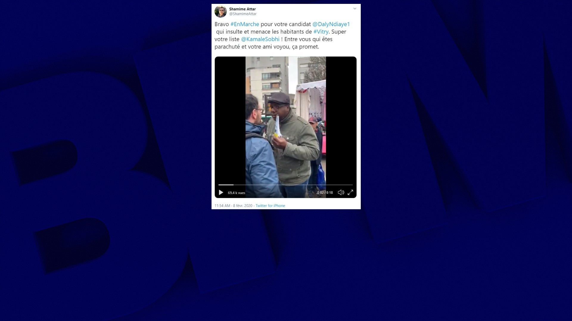 Candidat LREM aux municipales à Vitry-Sur-Seine (94), Daly Ndiaye profère des insultes sur le marché Candidat LREM aux municipales à Vitry-Sur-Seine (94), Daly Ndiaye profère des insultes sur le marché