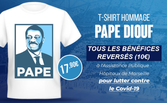 Un tee-shirt hommage à Pape Diouf pour aider les hôpitaux de Marseille