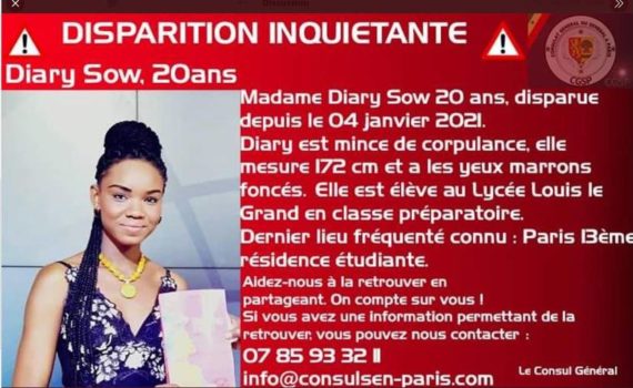 Enquête ouverte par la police française et confiée à la BRDP après la disparition de Diary Sow